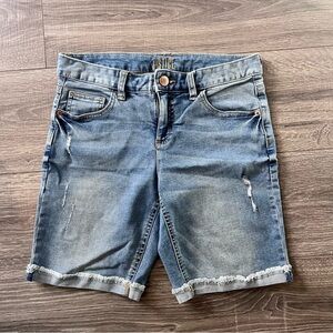girls justice size 12 plus jean shorts 8.5in inseam summer cuffed hem med wash